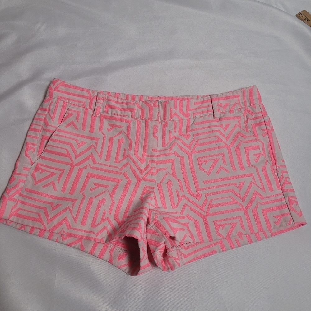 J.Crew Geometric Neon Pink Women's Summer Shorts Size 6